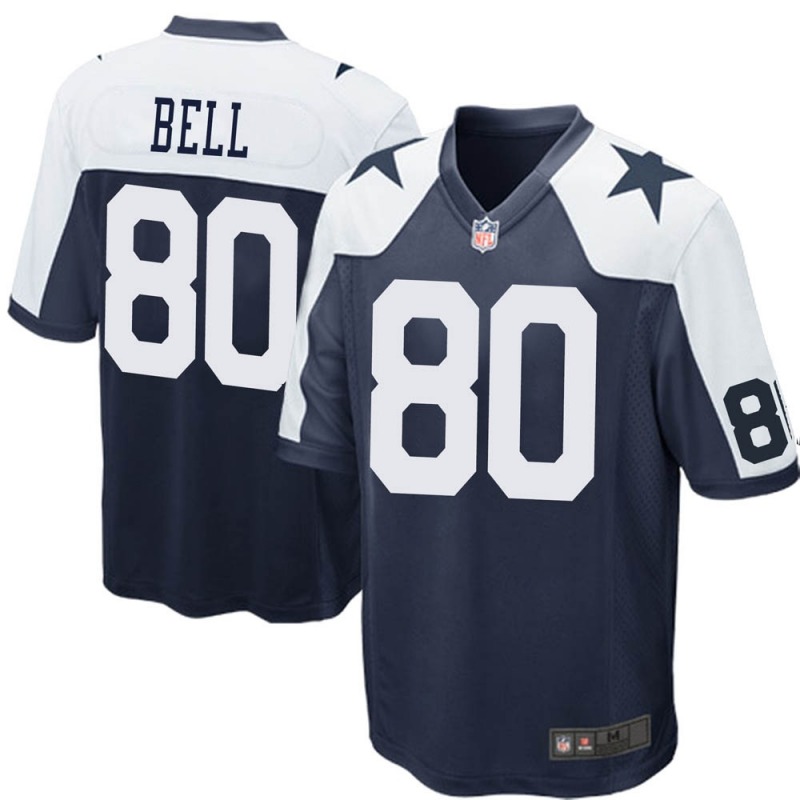 2020 Nike NFL Men Dallas Cowboys #80 Blake Bell Navy Blue Game Throwback Jersey